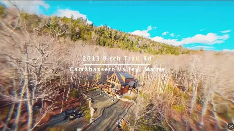 Interior drone tour of a Maine home